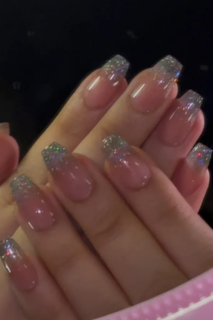 Glittering Coffin Nails