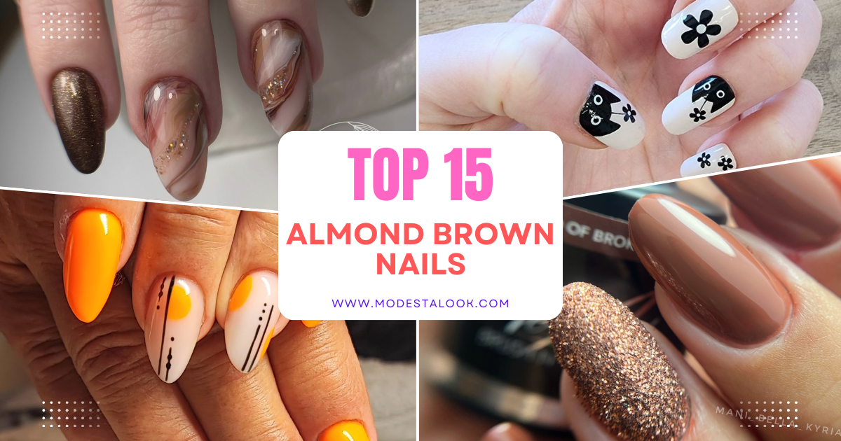 Almond Brown Nails