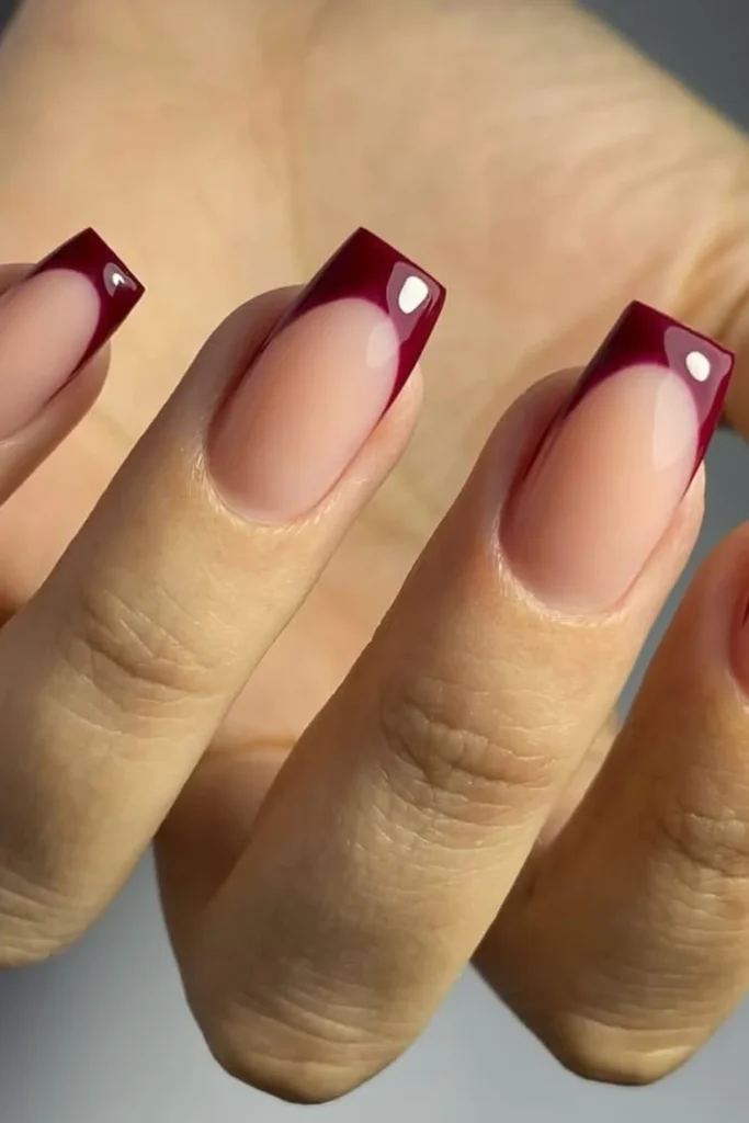 Burgundy French Tips