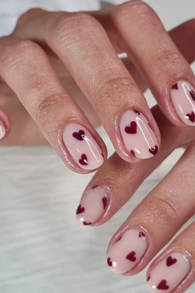 Burgundy Hearts for Love