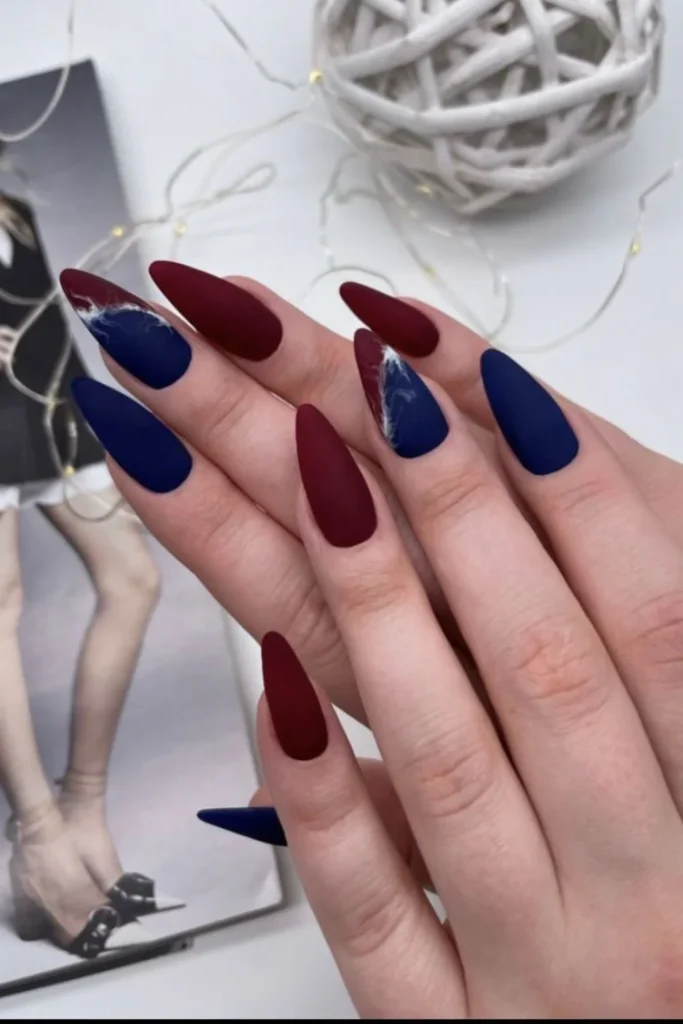 Burgundy and Blue Dual-Tone