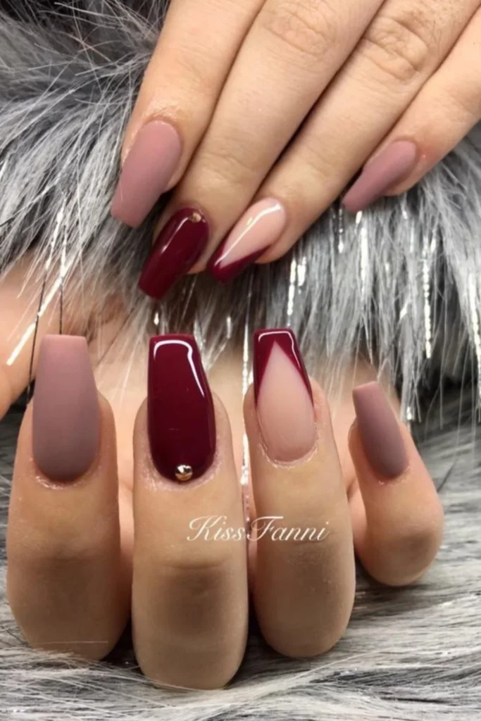 Burgundy and Nude Combo