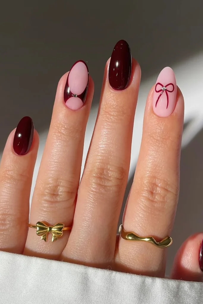 Cherry Brown with Nail Art