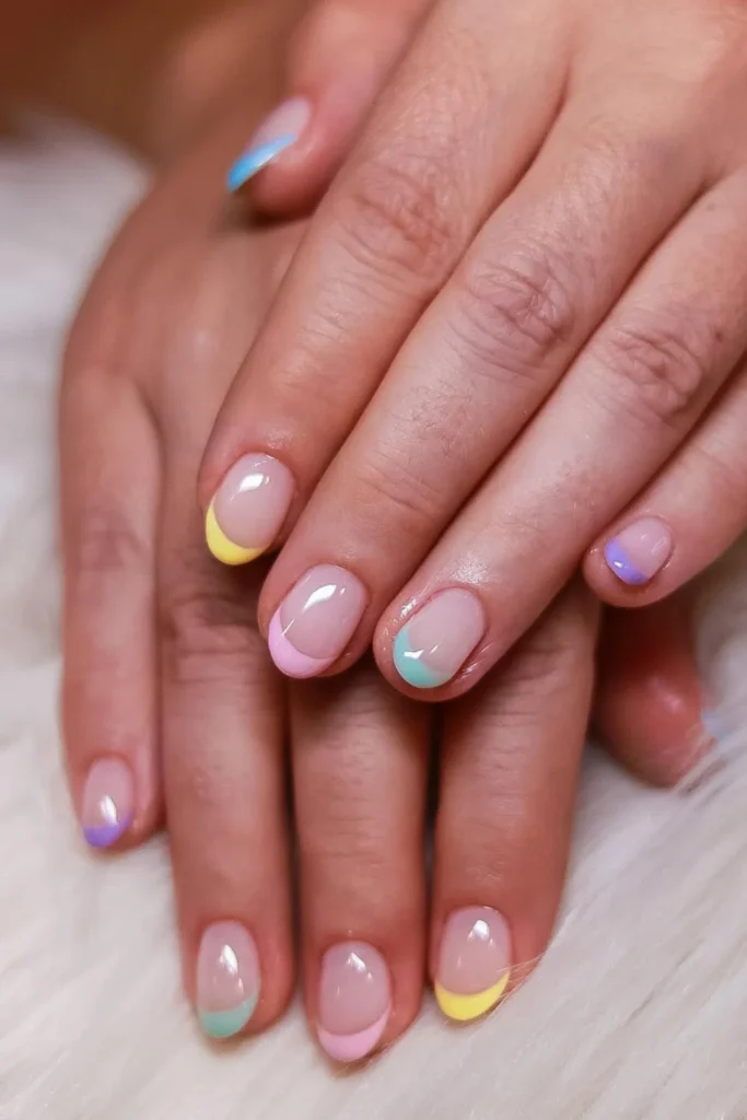 Colorful French Manicure