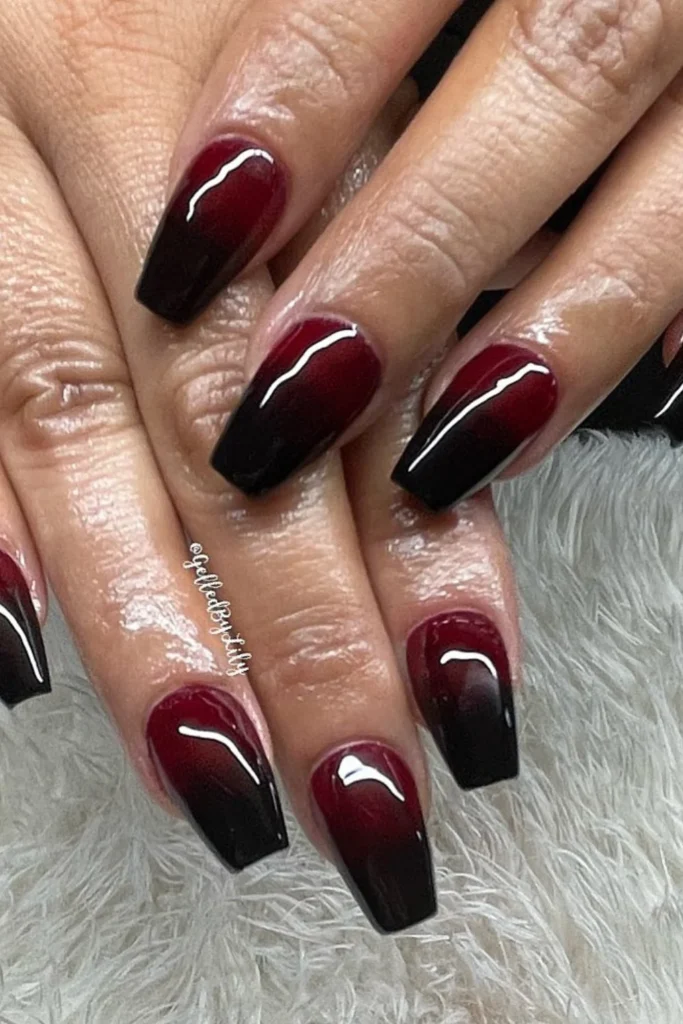 Dark Ombré Nails