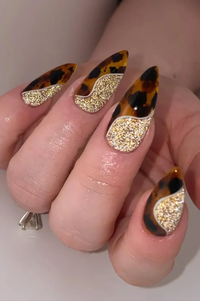Glitter Tortoise Nails