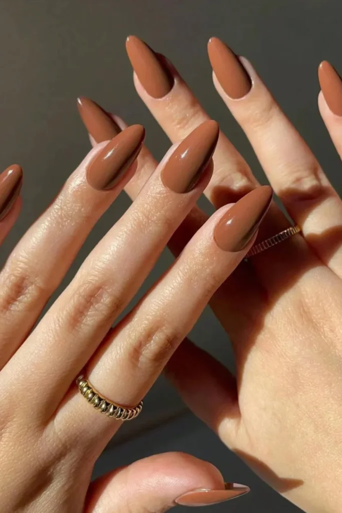 Long almond shaped nails