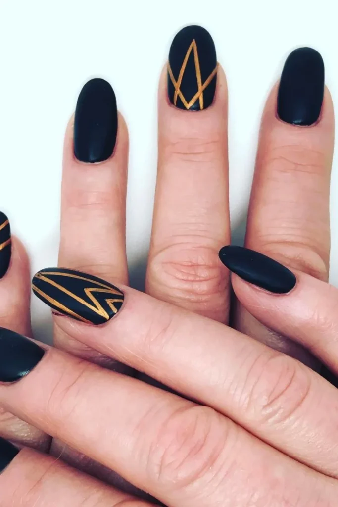 Matte Black Aphrodite Nails
