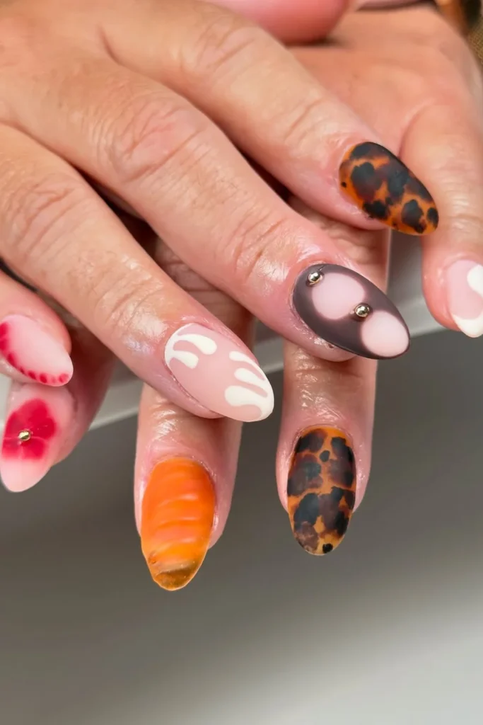 Matte Tortoise Nails