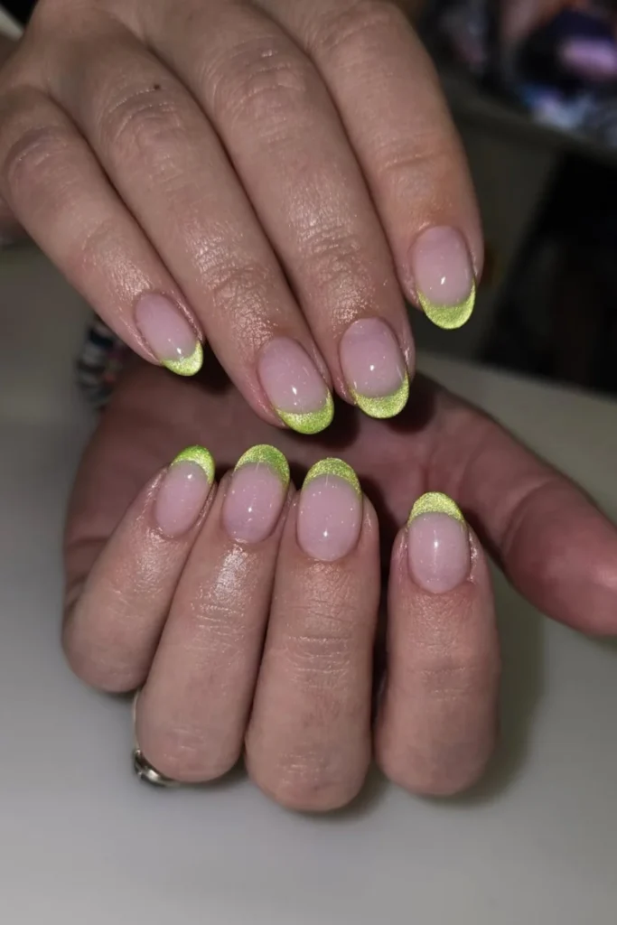 Neon Cat Eye Nails