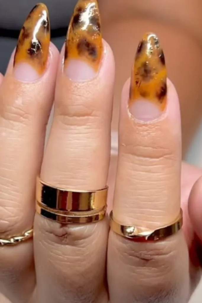 Tortoise Half-Moon Nails