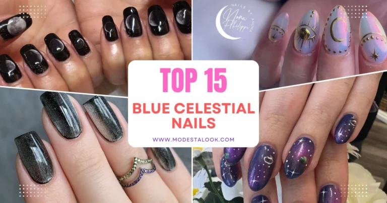 Blue Celestial Nails