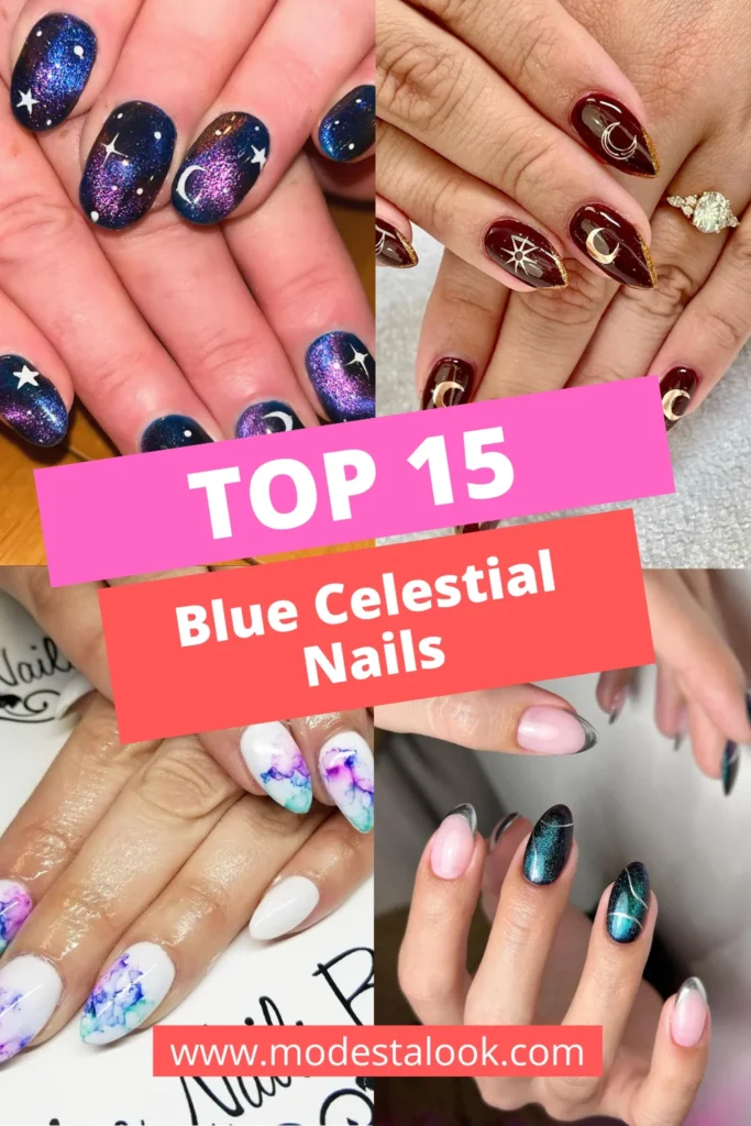 Blue Celestial Nails Ideas