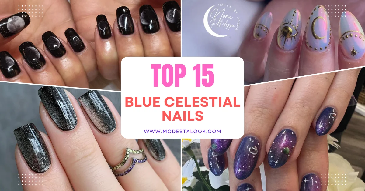 Blue Celestial Nails