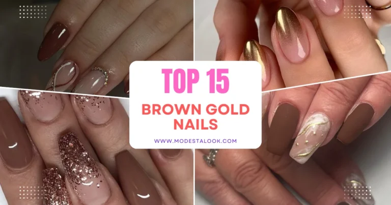 Brown Gold Nails