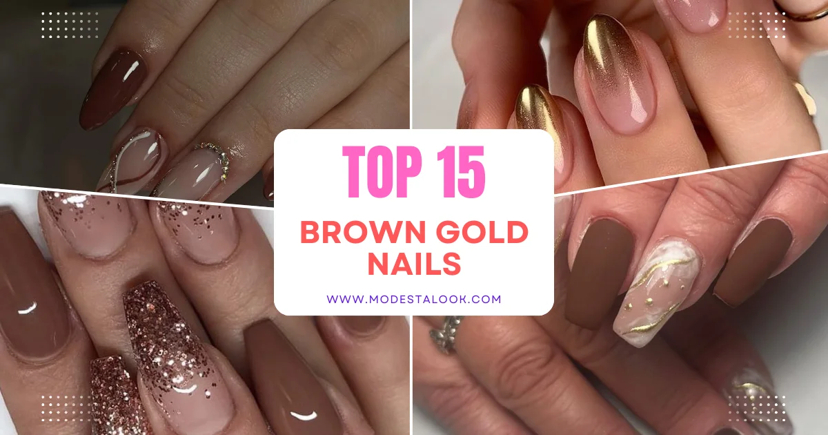 Brown Gold Nails