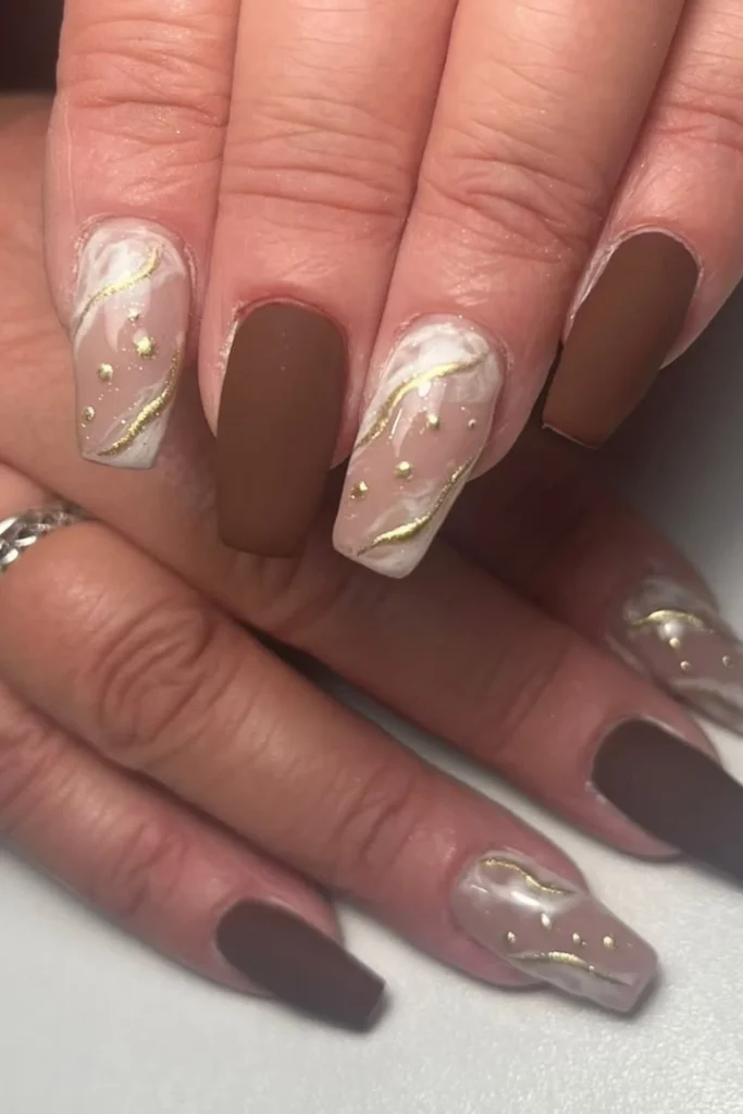 Matte Brown with Gold Accents