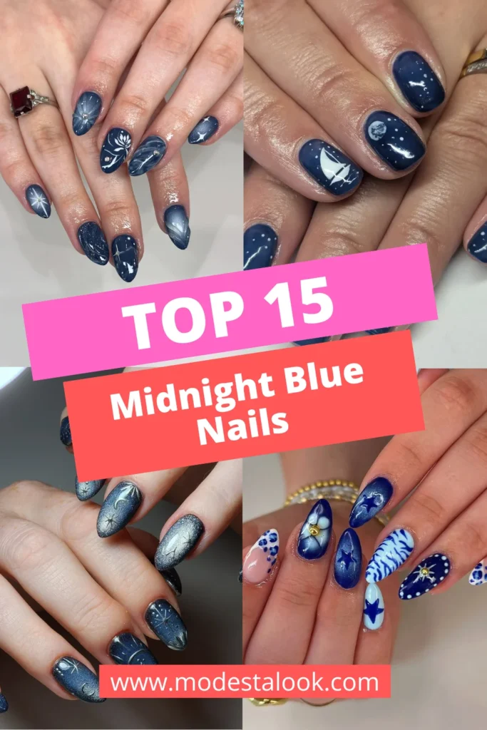 Midnight Blue Nails Ideas