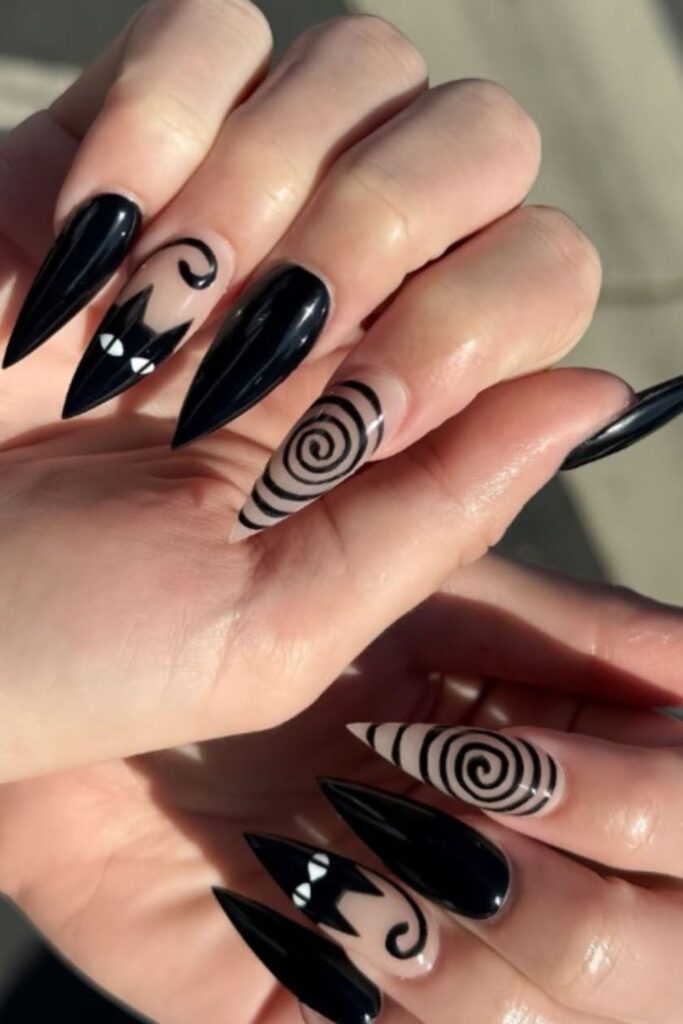 Black Cat Accents Nails