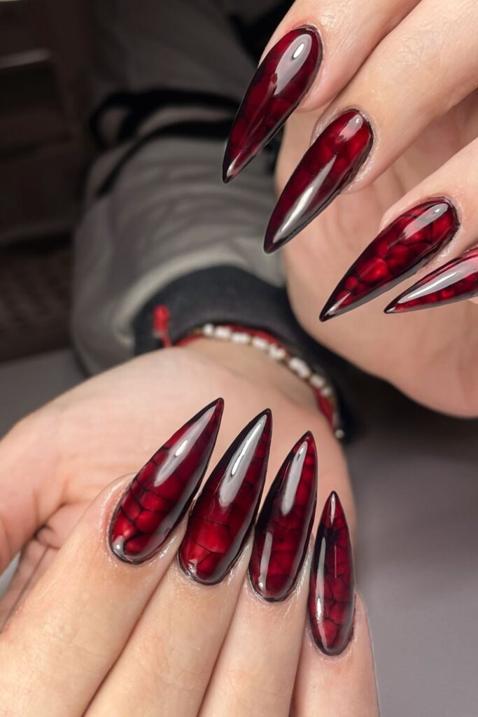 Blood Drip Designs Nails