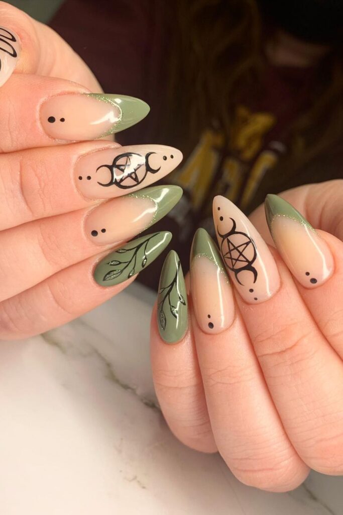 Witchy Green Nails