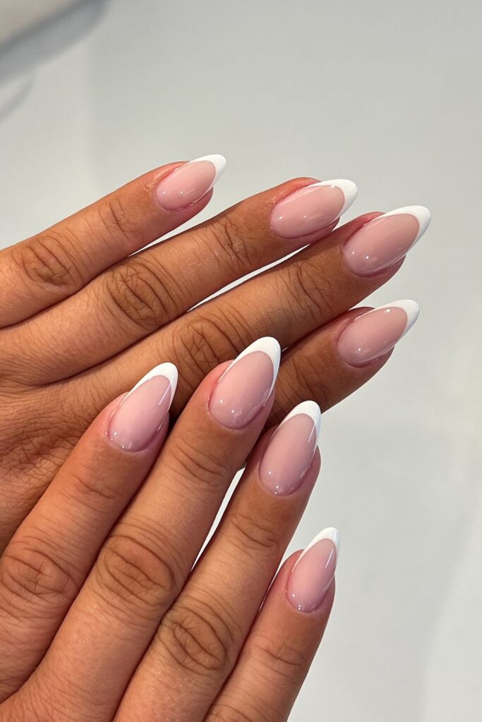 Almond French Tip Nails