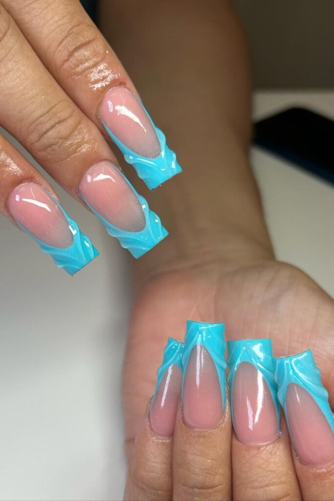 Aqua Blue Nails