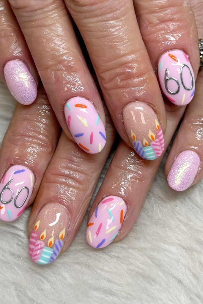 Birthday Cake Art Nails