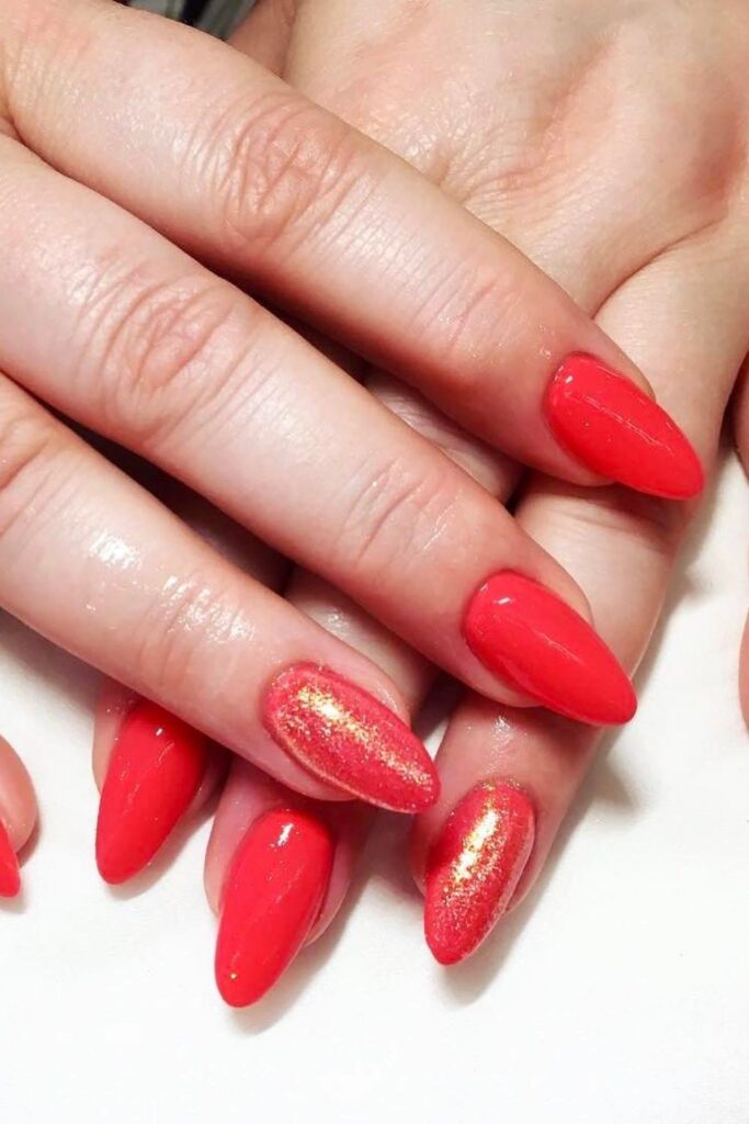 Bright Coral Nails