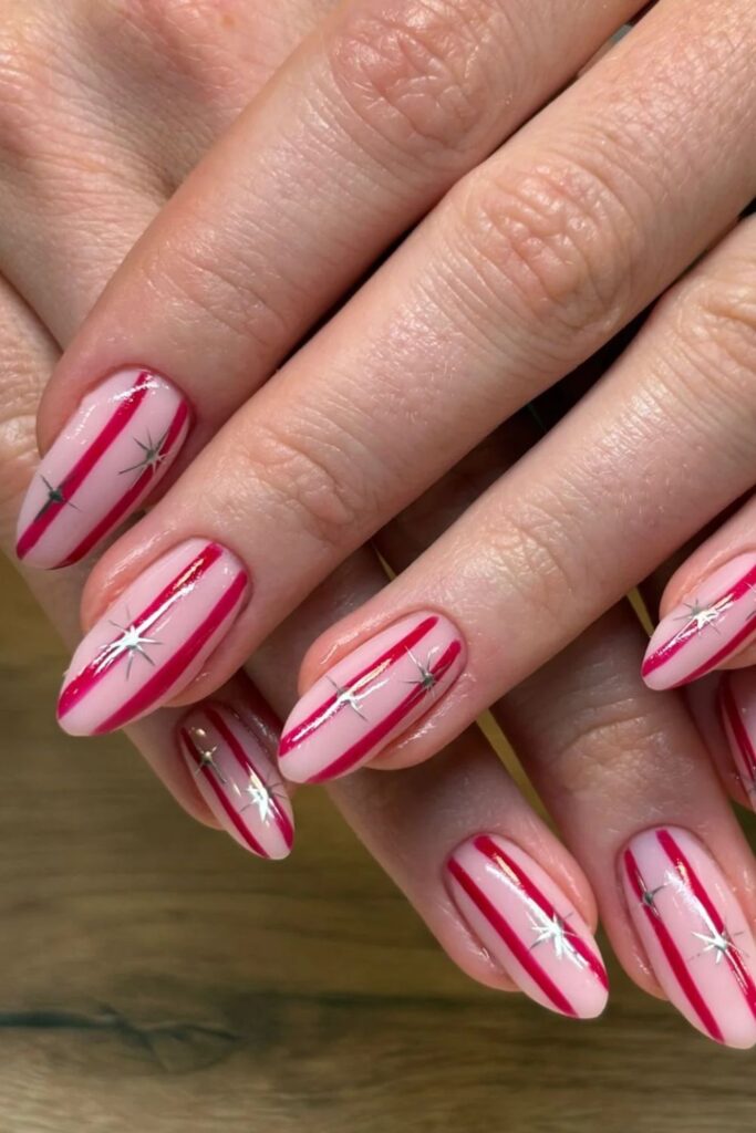 Candy Cane Stripes Nails