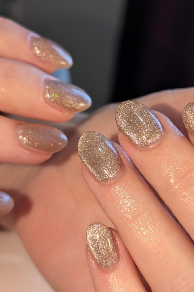 Champagne Shimmer Nails