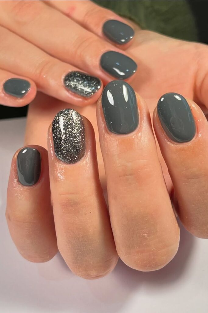 Charcoal Grey Nails