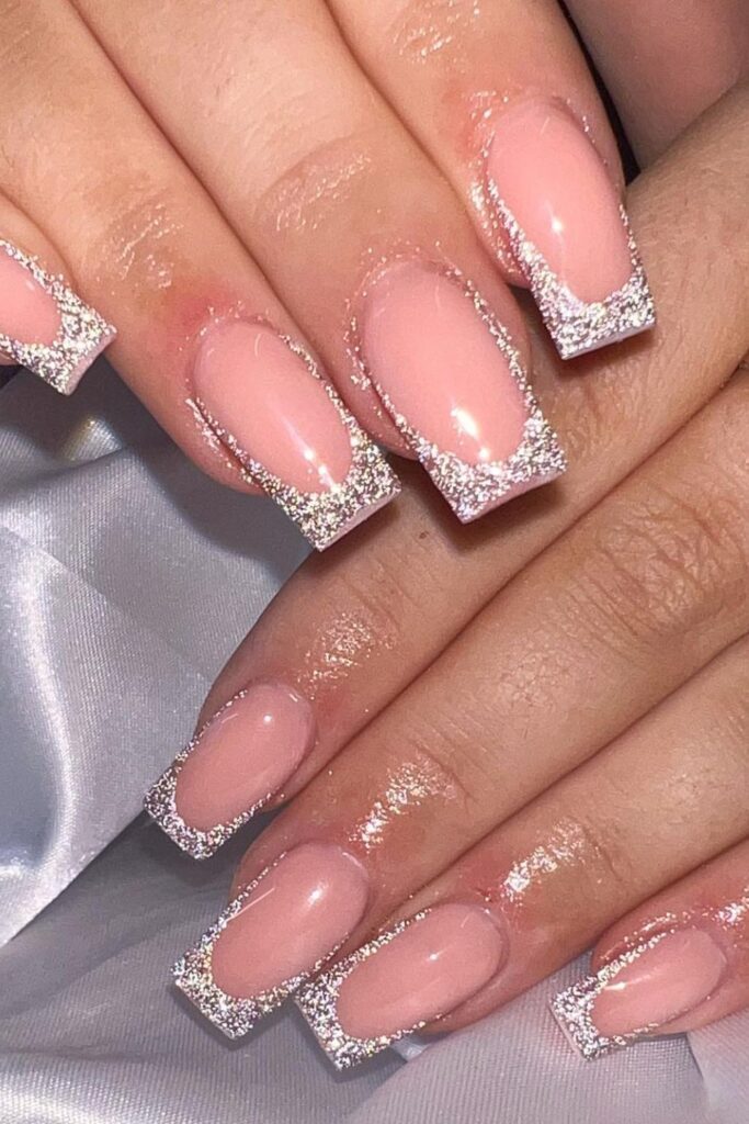 Christmas Glitter Tips Nails