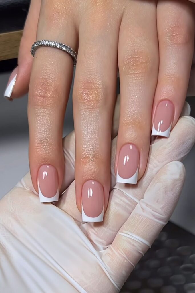 Classic French Twist with a Dark Edge Nails