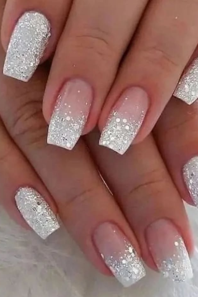 Winter Glitter Nails