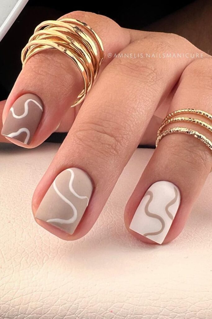 Crystal Accents on Matte Base Nails