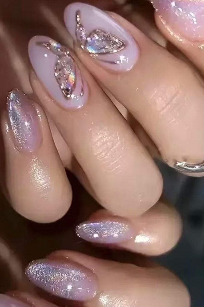 Dainty Butterfly Details Nails