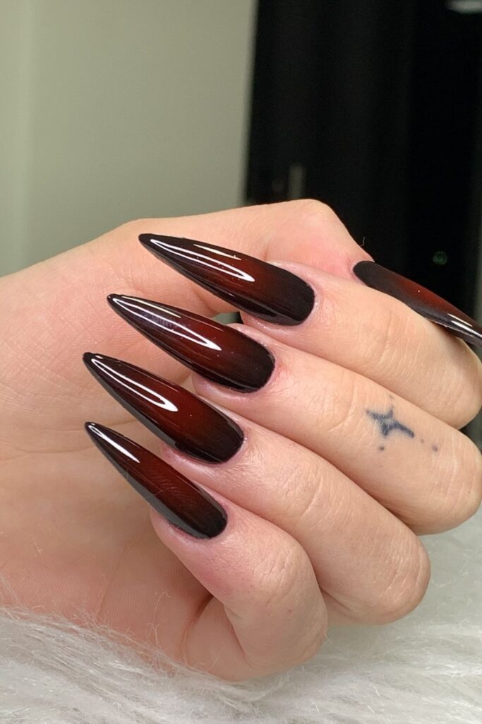Dark, Jewel-Toned Elegance Nails