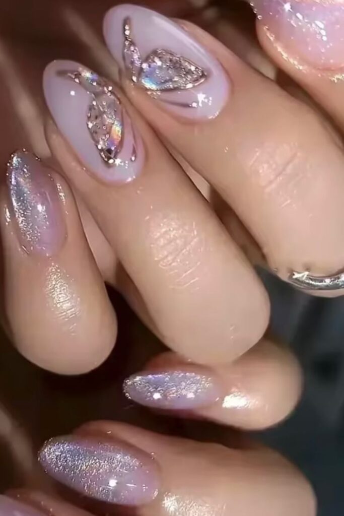 Delicate Butterfly Accents Nails