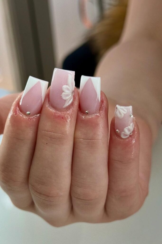 Delicate Flower Petals Nails