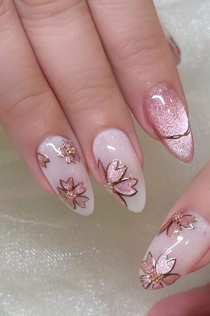 Elegant Floral Designs Nails