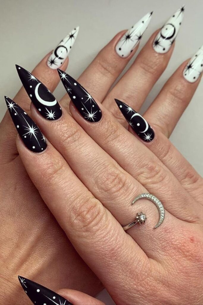 Enchanted Moon and Stars Nails