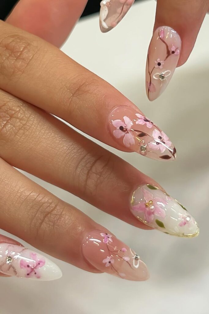 Floral Accents Nails