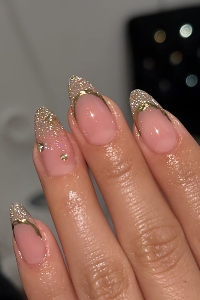 Glitter French Tip Nails