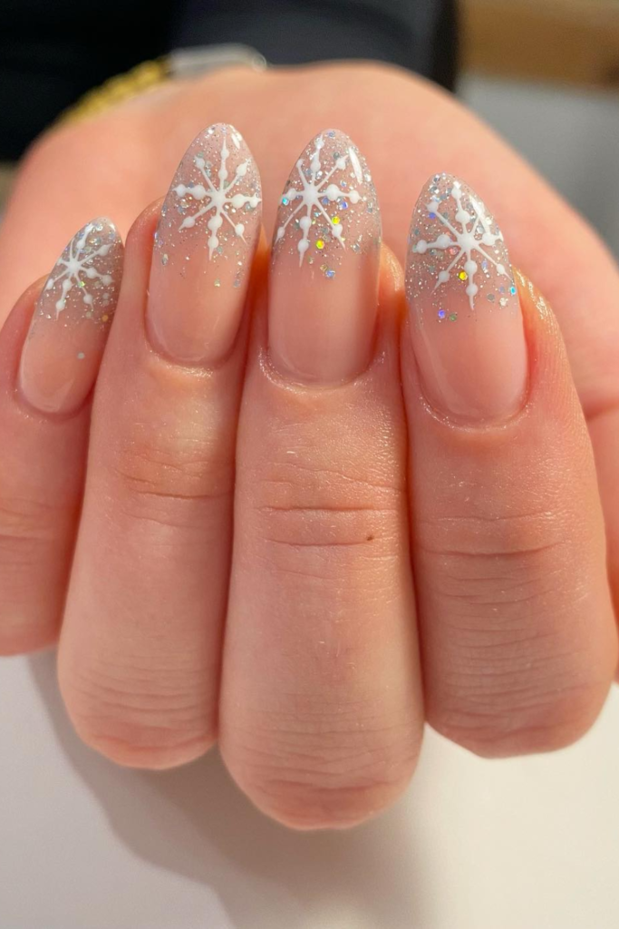Winter Glitter Nails