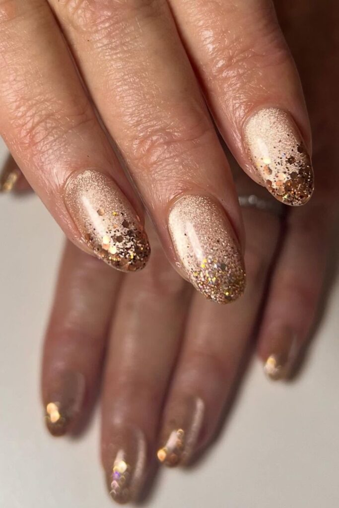 Glitter Gradient Tips Nails