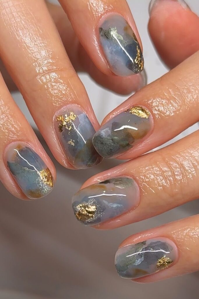 Marble-Inspired Art Nails