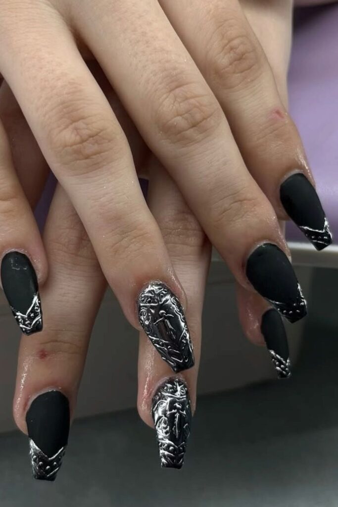 Matte Black with Glitter Accents