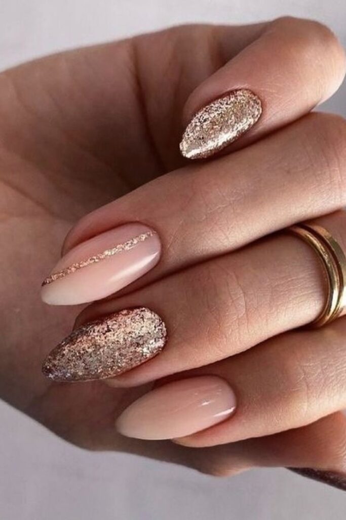 Matte Finish with Shiny Tips Nails