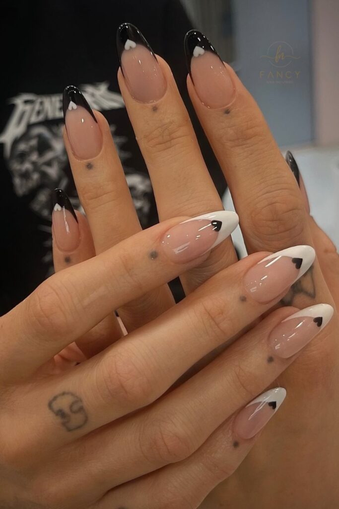 Minimalist Black and White Nails